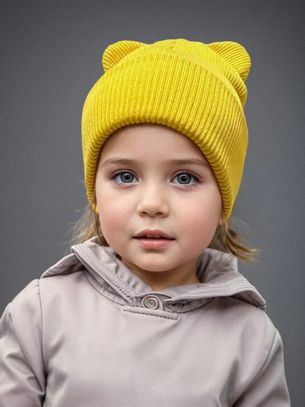 Шапка детская с ушками осенняя