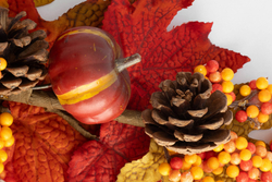 Ветка декоративная 54см Anna Lafarg Bright pumpkin Букет с тыквой