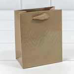 Пакет подарочный 12х15х7см Премиум "Элегант" (Золотой)