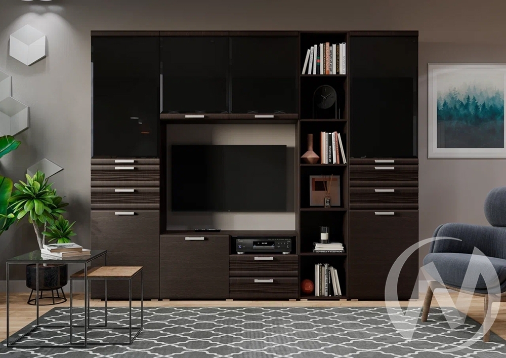 Гостиная Асти (венге/шоколад) Вариант №1