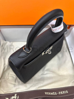 Сумка Hermes Kelly Lakis 25 женская черная из кожи
