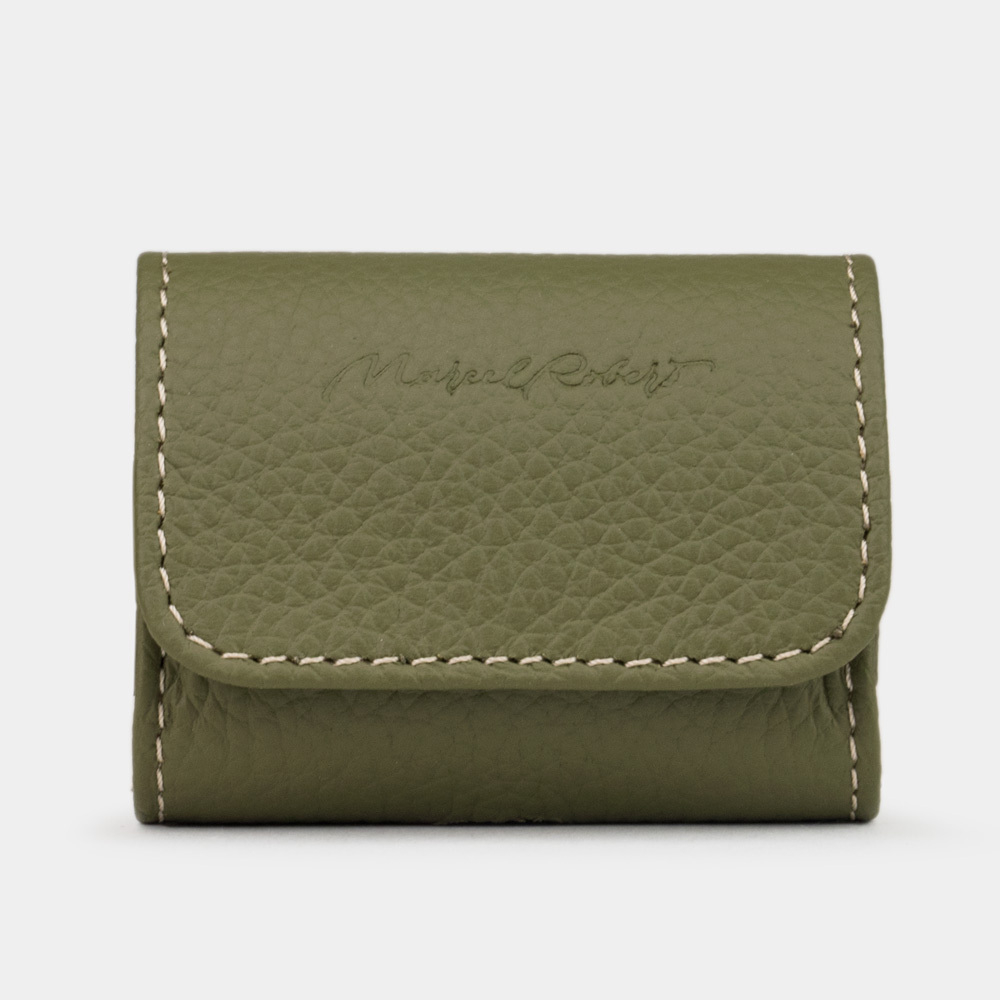 Чехол-держатель для наушников кожаный Grand Easy зеленого цвета