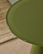 Приставной столик Wilshire из стали с закаленным стеклом с матовой зеленой отделкой Ø35 см