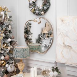 Зеркало настенное Змея Серпентис Айвори Мраморное золото