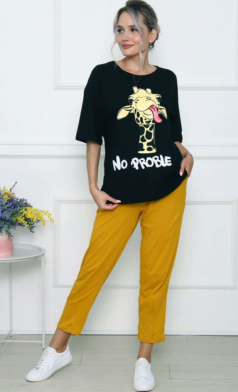 [m]Комплект женский бриджи+футболка ТК-3862