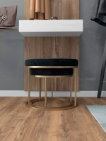 Комплект круглых банкеток - ЗЧЕРН - черное на золотом