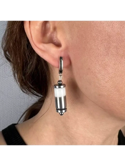 Серьги бижутерия из муранского стекла цилиндр