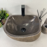 Каменная раковина из речного камня RS-05500 (41*36*18) 0856 из натурального камня