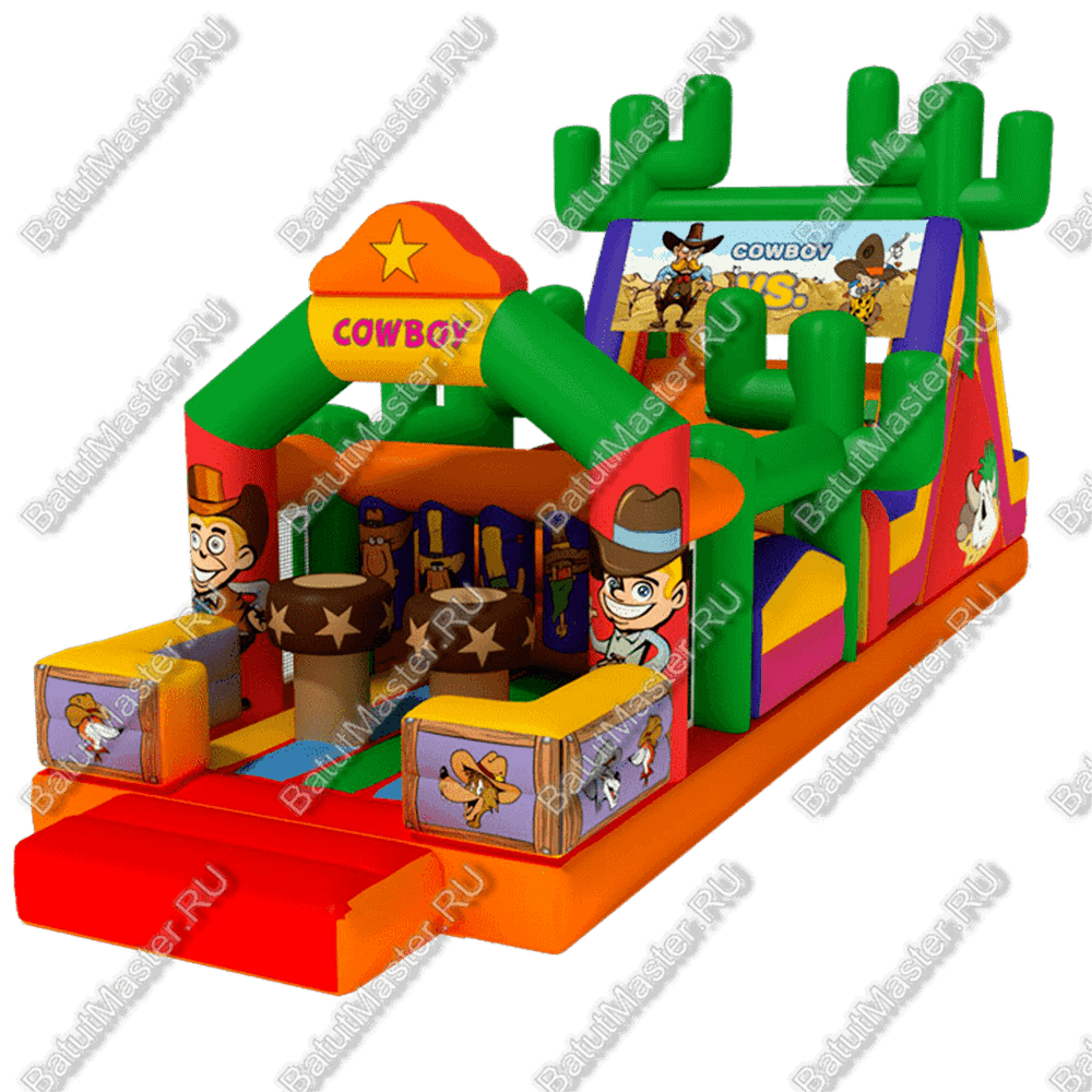 Коммерческая надувная полоса препятствий "Ковбой" 18*4*5 м
