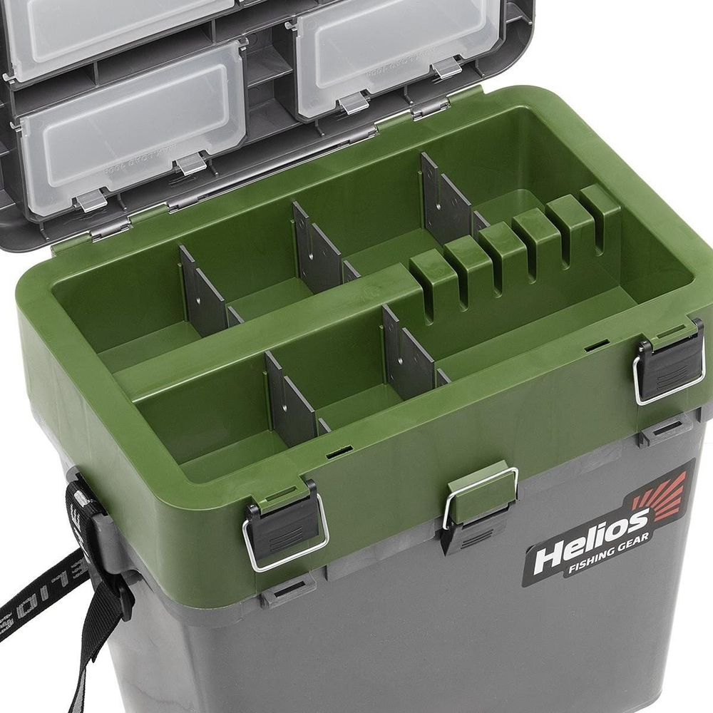 Ящик рыболовный зимний для хранения снастей серый/хаки