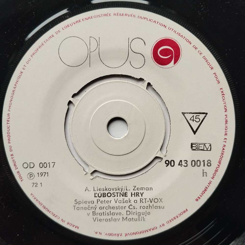 Винтажная виниловая пластинка LP Peter Vasek, Lubostne Hry, Cinovy Vojacik 7 дюймов (СССР 1971)