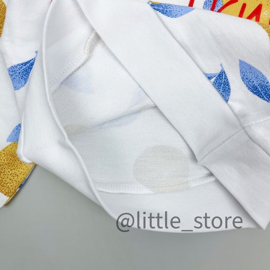 Свитшот "Грушевый сад" из футера, груши на белом