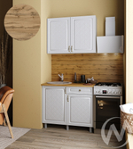 Кухня Вильма 1.0м (корпус белый/арктик; арктик) 26мм дуб вотан