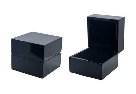 Футляр под кольца/серьги (черный, дерево глянец)