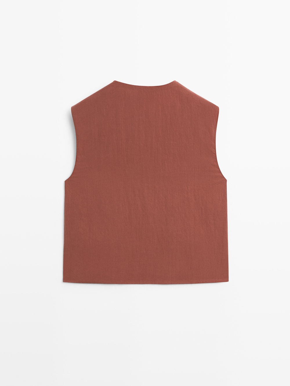 Massimo Dutti Блуза с серебристыми пуговицами сбоку, черепичный