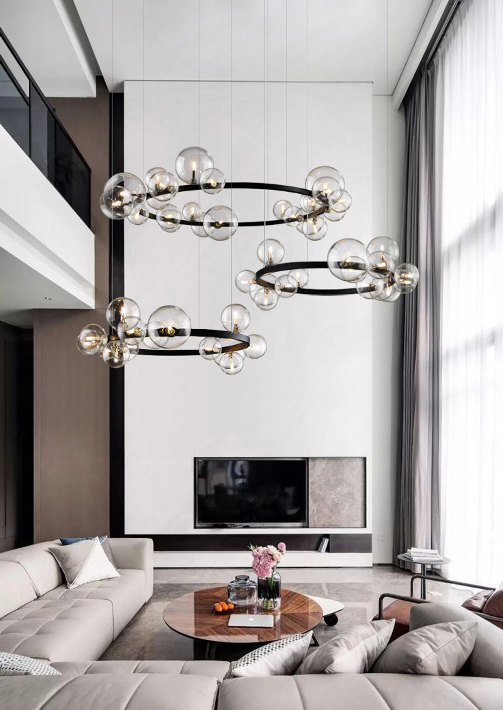 Люстра KM1294P-24 black/clear