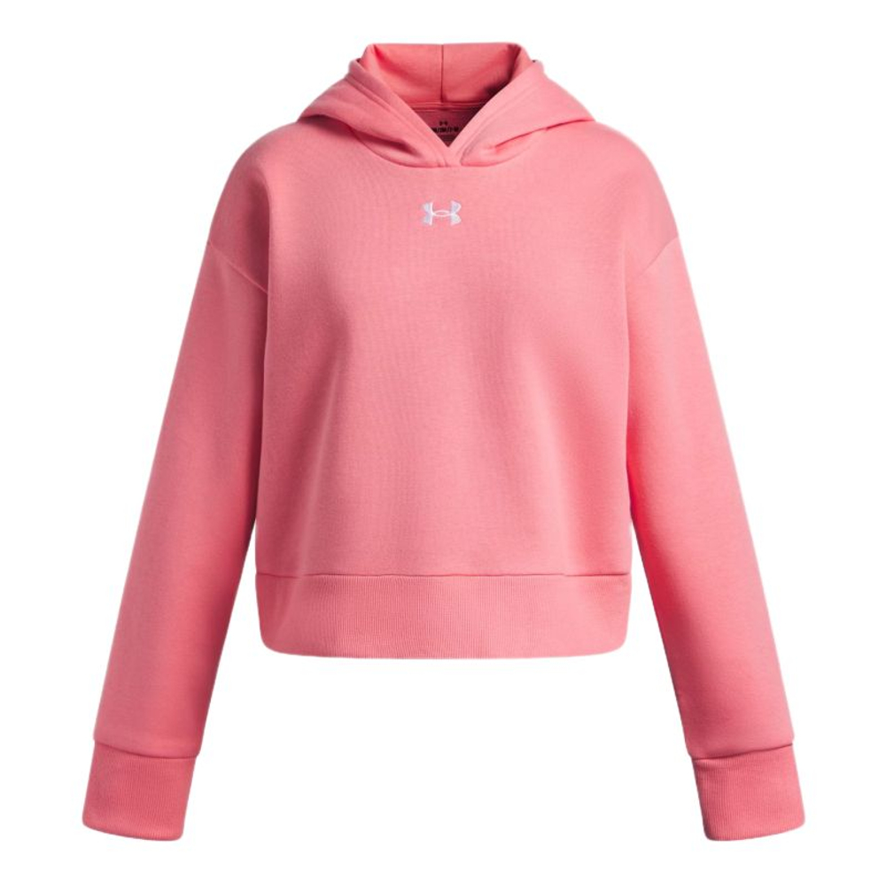 Детская теннисная куртка Under Armour Rival Fleece Crop - bittersweet pink/white