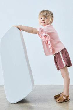 ZARA ШОРТЫ-БЕРМУДЫ ИЗ МАХРОВОЙ ТКАНИ С ЛАМПАСАМИ, ТЕМНО-БАКЛАЖАНОВЫЙ