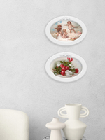 Декор для стены картина в овальной раме с лепниной 27*37 см