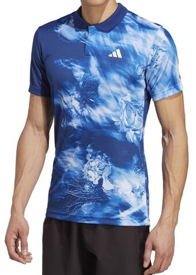 Мужское теннисное поло Adidas Melbourne Freelift Polo - разноцветный/victory blue/white