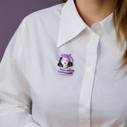 Брошь Shadore Девочка в берете XZ1479.11 V/S