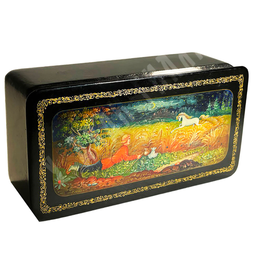 Шкатулка Конек-горбунок. Художник Ручкин К. Папье-маше, лаковая миниатюра. Мстёра. 1950-е гг.