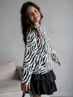 Летний костюм для девочки, лонгслив и юбка