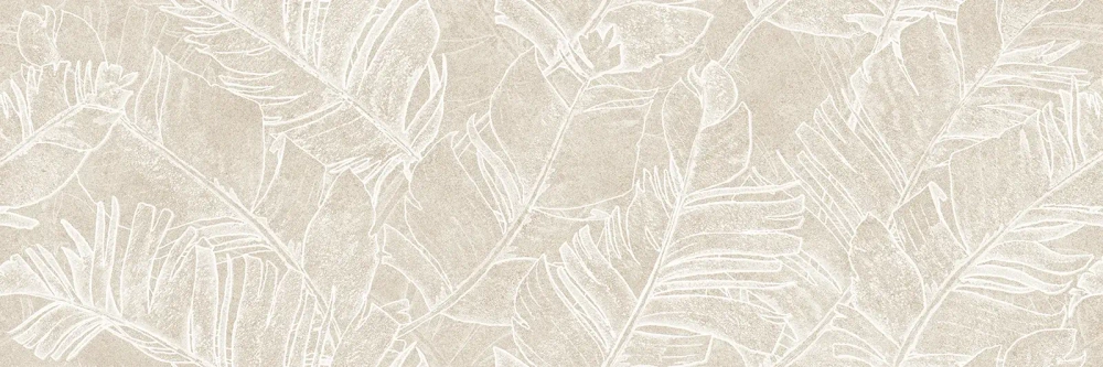 Настенная плитка Alma Ceramica TWU3090GAR14R Garden 30x90 бежевая матовая под камень / с листьями