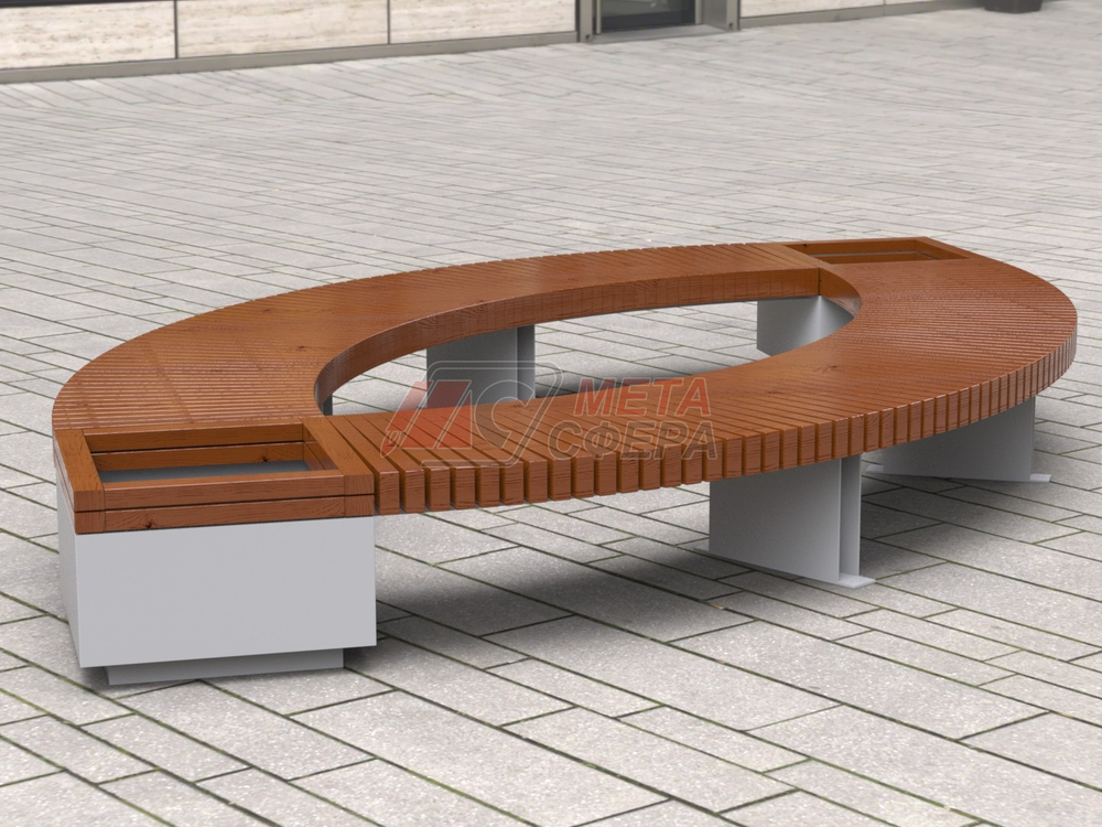 Лавка Rail Road 03 Лист с 2-мя вазонами