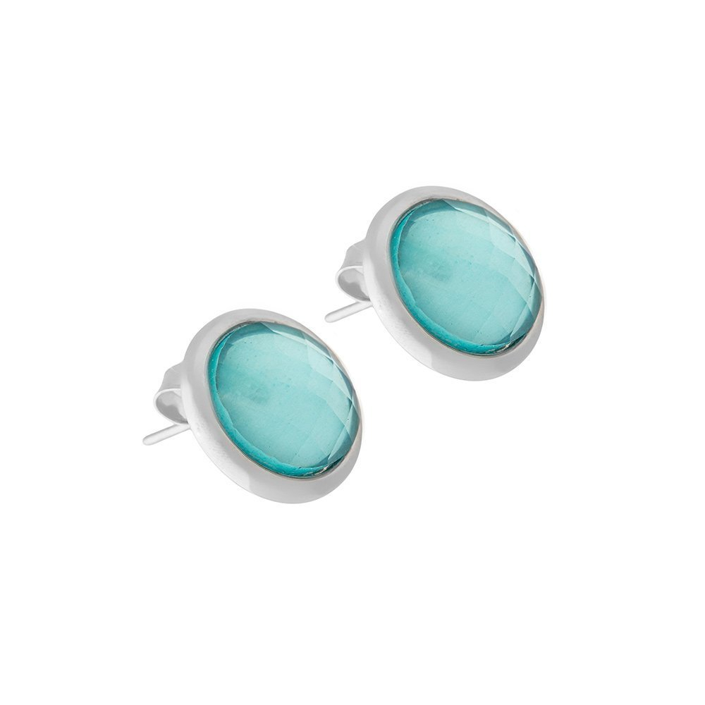 Серьги пусеты Possebon Pearl Blue Sky Agate A9997.21 B/S