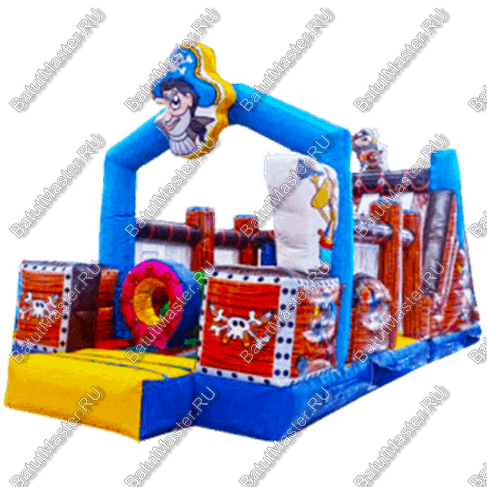 Коммерческий надувной батут "Полоса препятствий пиратская"