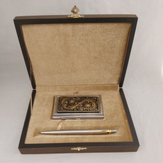 Набор №6 "Орнамент" визитница персональная, ручка