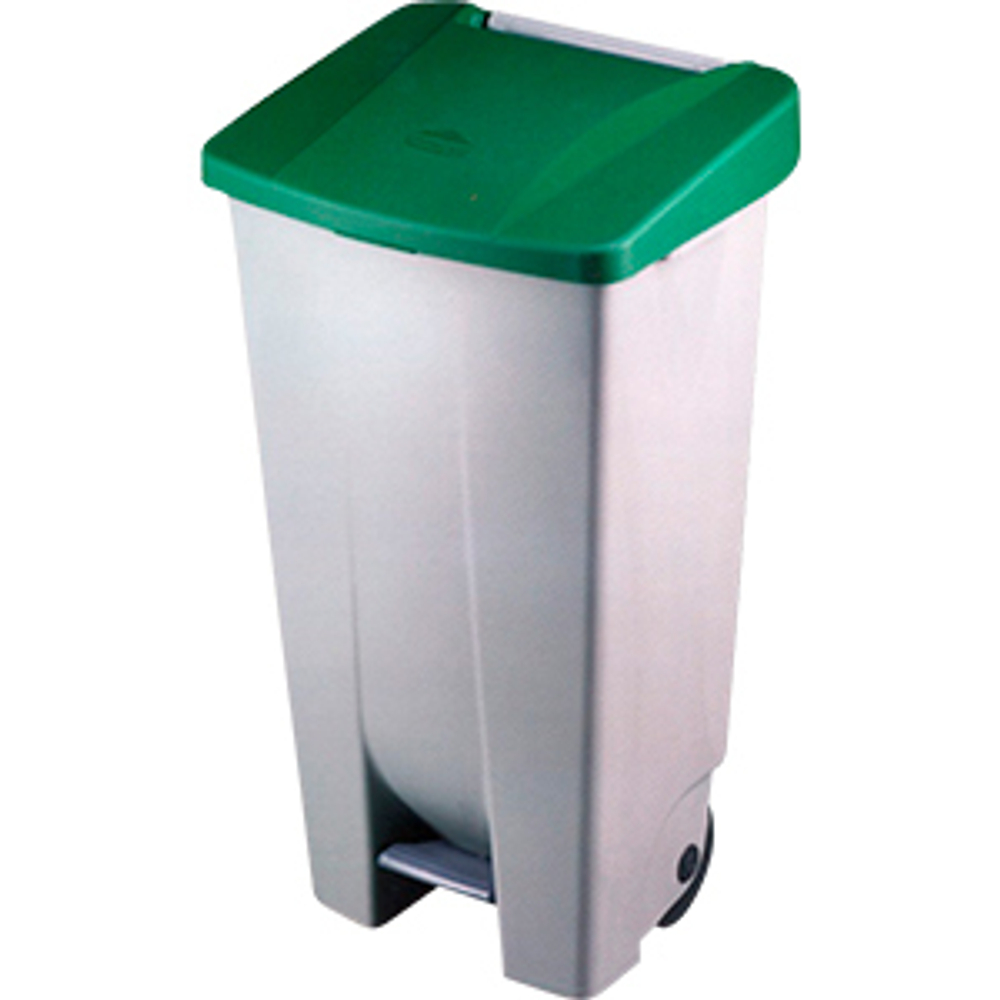 Урна для мусора с педалью и колесами 120 л. ABS NOFER 14020.W белый