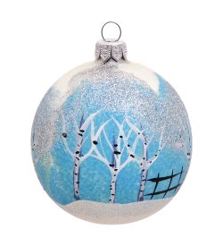 Элита НФШ-1579 Ел. украшение Шар «Зимний пейзаж» 85 мм