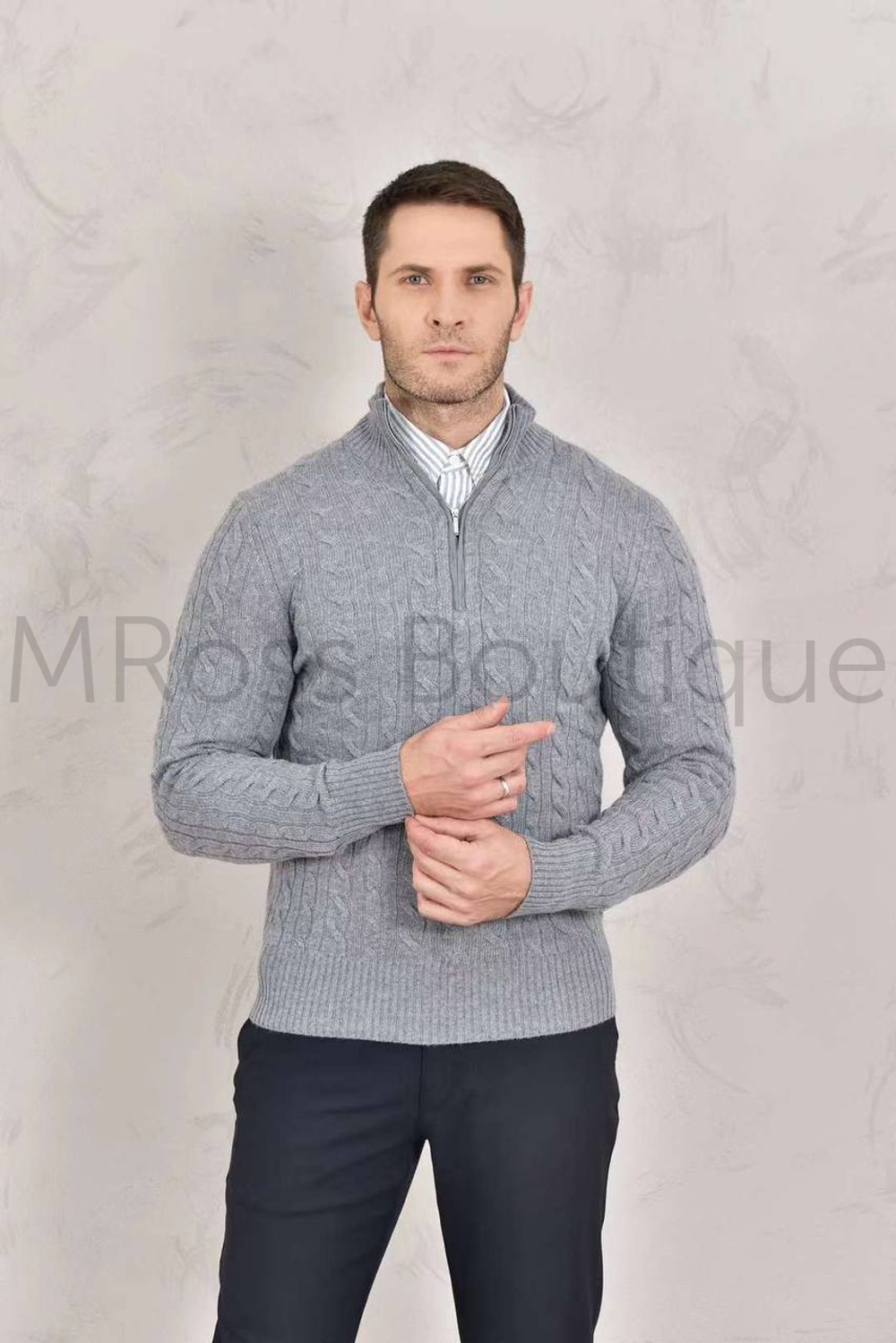 мужской свитер +на молнии +с высоким горлом
