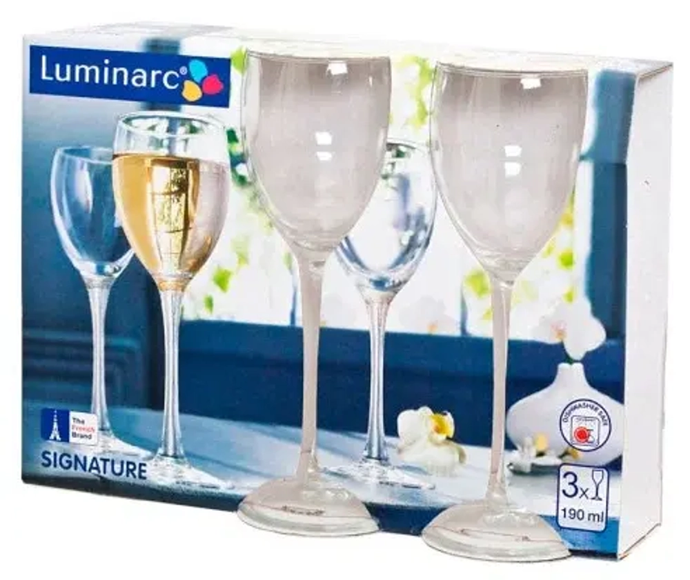 Набор бокалов для вина 3 шт 190 мл Luminarc Signature J9755