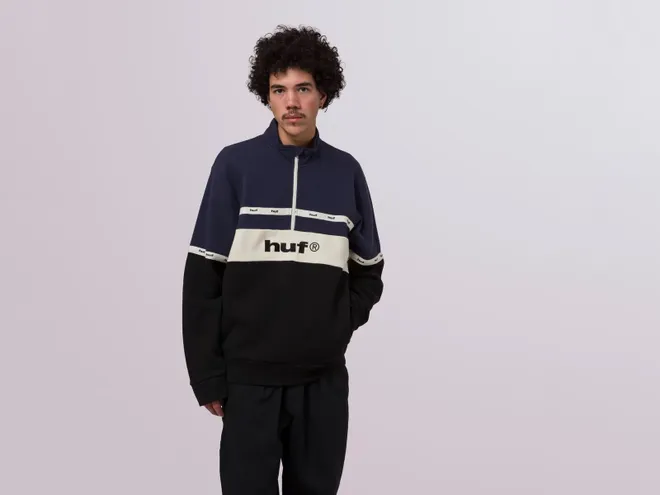 Толстовка на молнии HUF TAPED 1/4 ZIP FLEECE