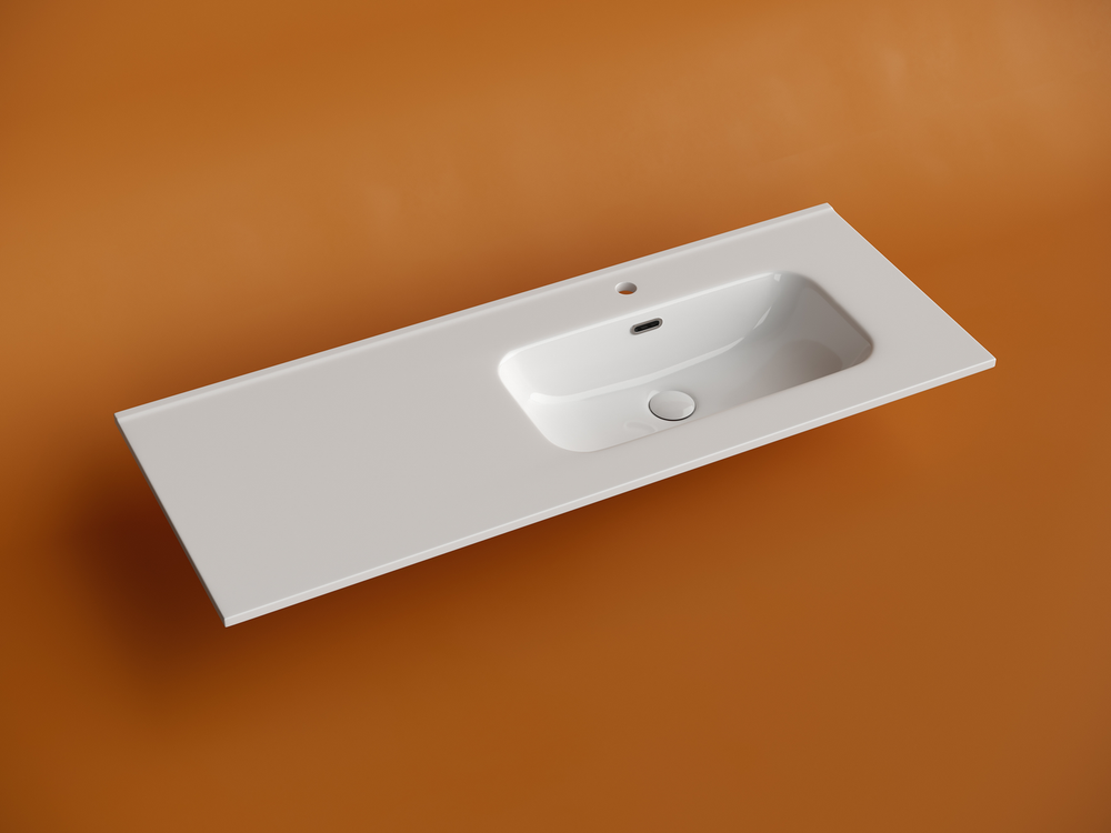 Раковина накладная мебельная CERAMICANOVA Element чаша справа с отверстием под смеситель 1210x465x180 мм цвет белый CN7006R