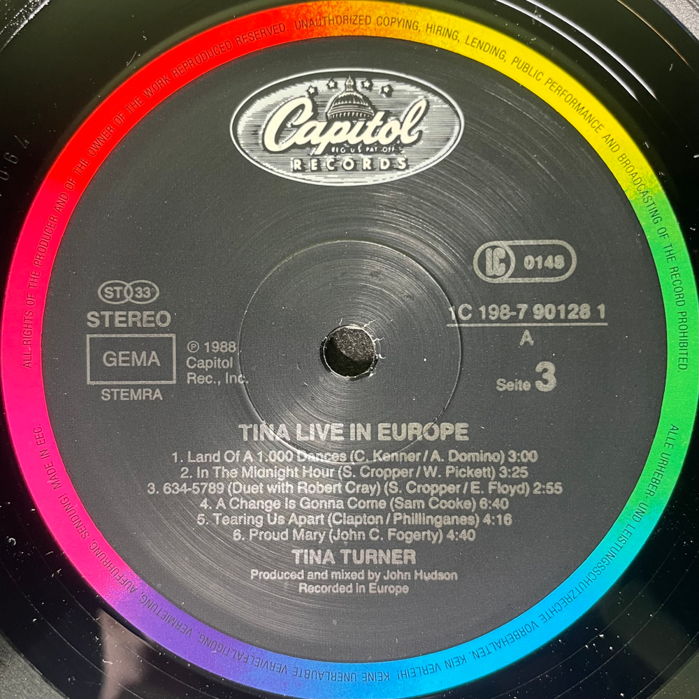 Tina Turner - Tina Live In Europe 2LP (Европа 1988г.)