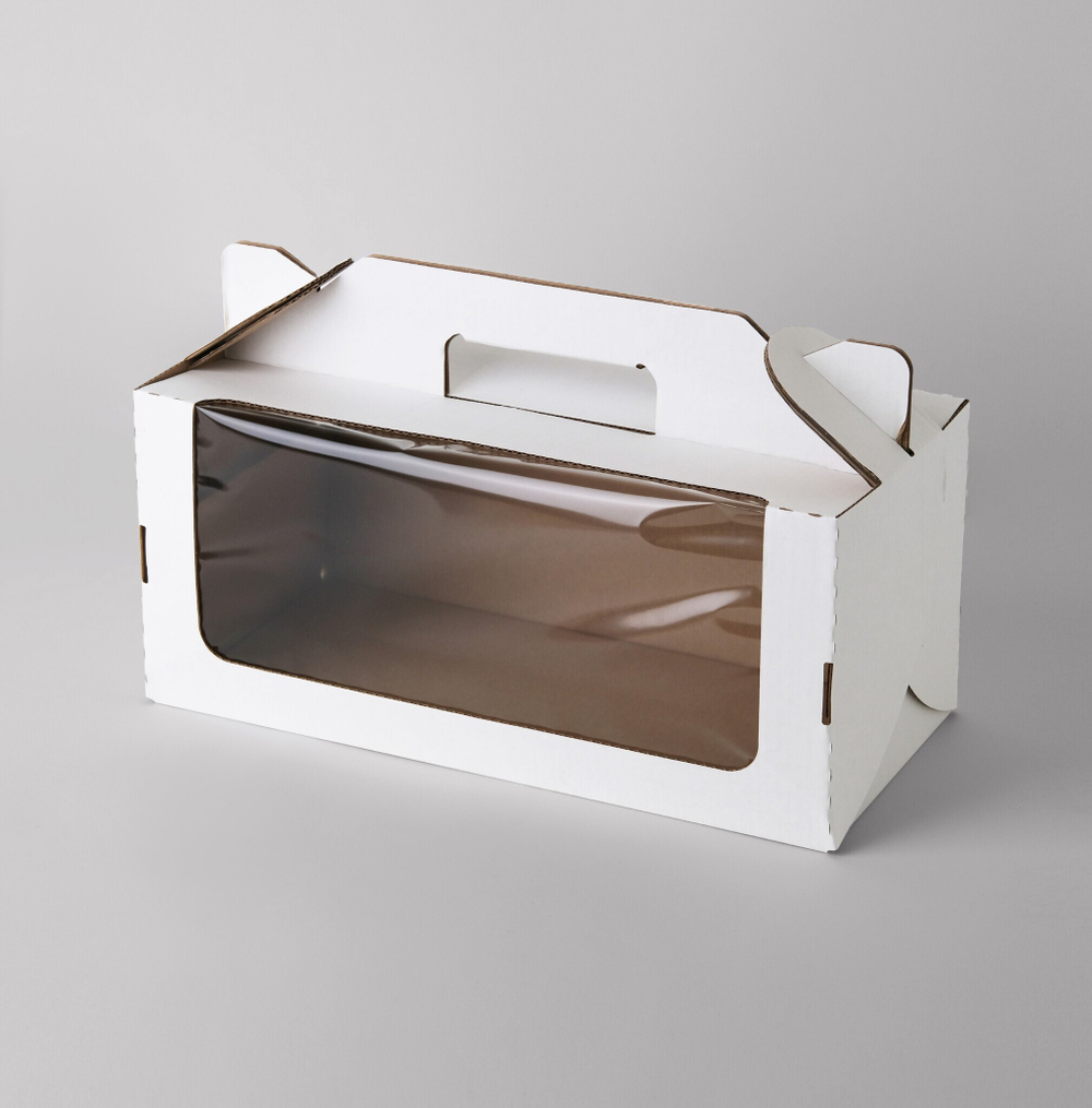 Коробка для рулета с ручками плотный картон. 32х15х15 см