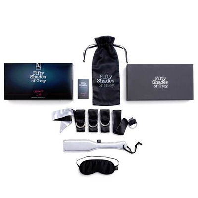 Набор фетиш-аксессуаров First Time Bondage Kit (Цвет: серебристый с черным)