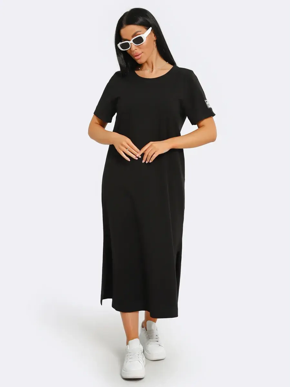 Платье хлопок однотон большие размеры