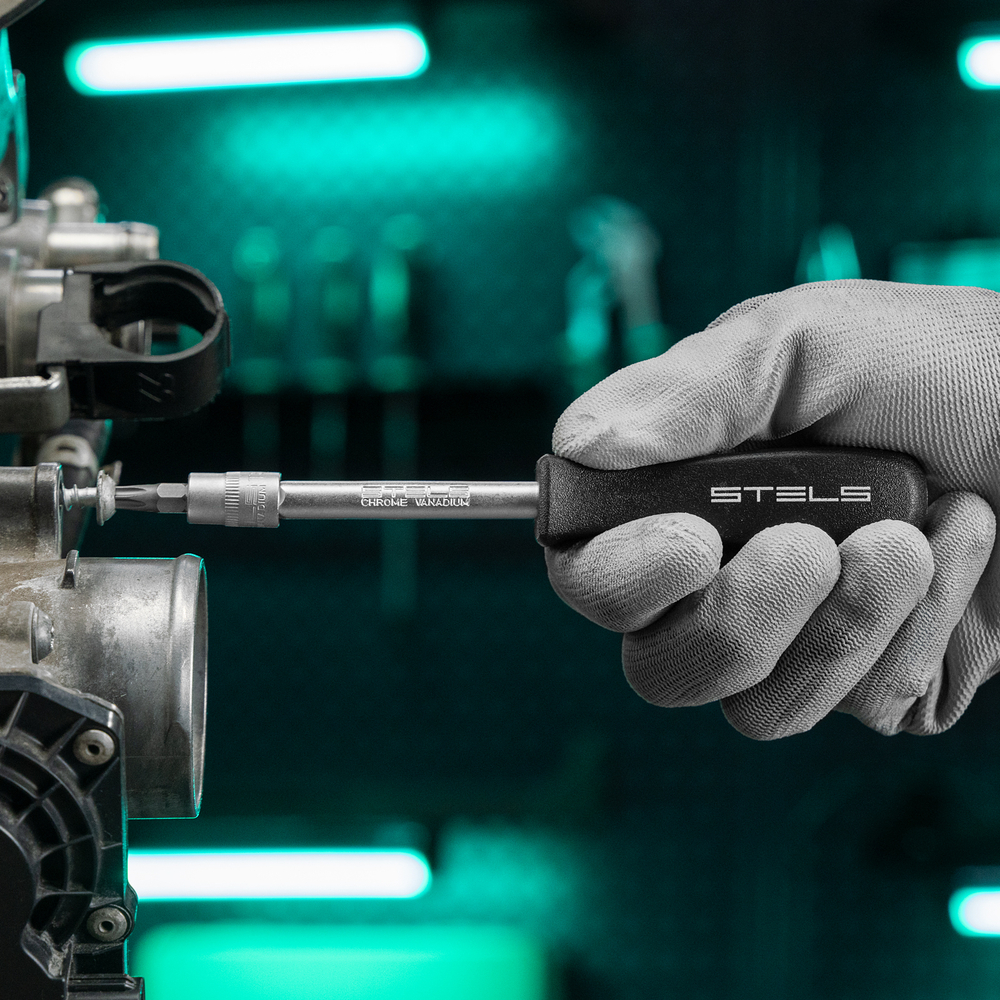 Набор инструментов 1/2", 1/4", CrV, 12 гранные головки, пластиковый кейс, 94 предмета Stels