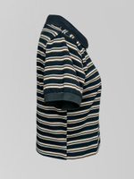 Футболка JL 625 укороченная в полоску с воротником