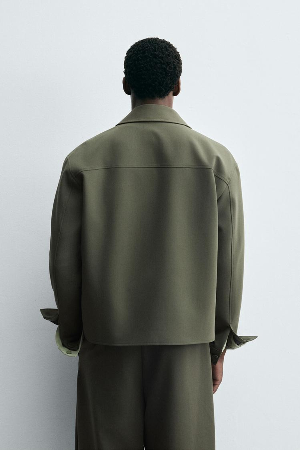 ZARA КУРТКА-РУБАШКА BOXY FIT, ЗЕЛЕНЫЙ