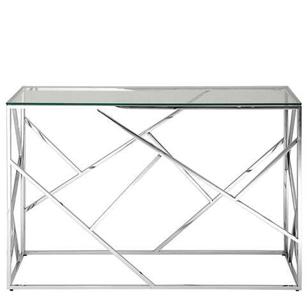 Консольный столик LA ALTA ELSA прозрачное стекло 120*40, каркас хром