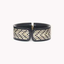Браслет Nature Bijoux, Madam Bogolan, кафф, из рога, с растительным волокном в смоле, NB24.1-13CP441