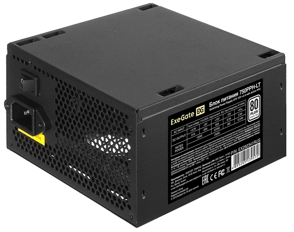 Блок питания  Exegate 80 PLUS 750PPH-LT-OEM