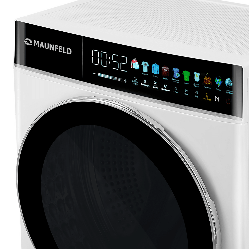 Стиральная машина MAUNFELD MFWM129WH05 9 кг. с прямым приводом, озонированием, инвертором и паром