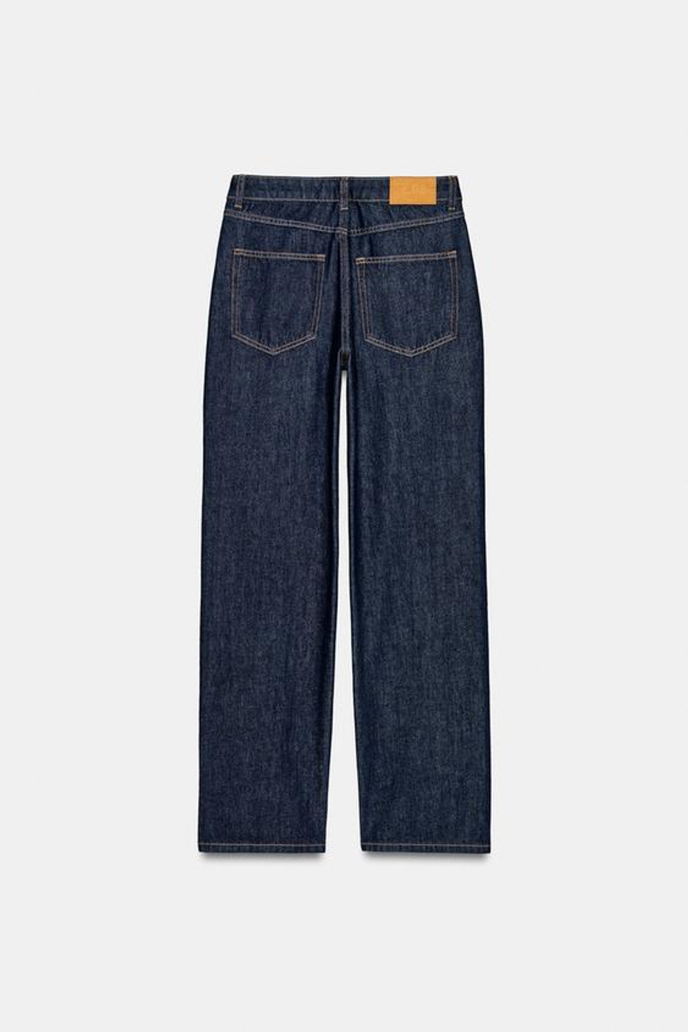 ZARA ДЖИНСЫ Z.03 ПРЯМОГО КРОЯ С ВЫСОКОЙ ПОСАДКОЙ И УДЛИНЕННЫМИ ШТАНИНАМИ, СИНИЙ